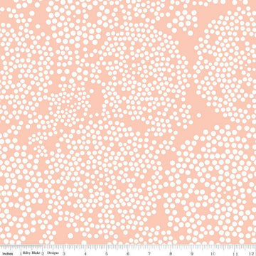 SALE Day in the Life Dots C13663 Blush - Riley Blake Designs - White Dots Dot Dotted - Quilting Cotton Fabric