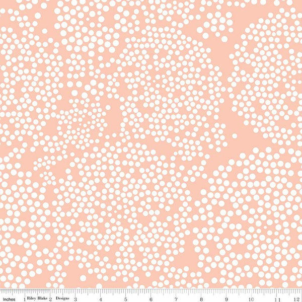 SALE Day in the Life Dots C13663 Blush by Riley Blake Designs - White Dots Dot Dotted - Quilting Cotton Fabric