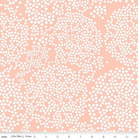 Day in the Life Dots C13663 Blush by Riley Blake Designs - White Dots Dot Dotted - Quilting Cotton Fabric