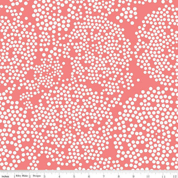 SALE Day in the Life Dots C13663 Lipstick - Riley Blake Designs - White Dots Dot Dotted - Quilting Cotton Fabric