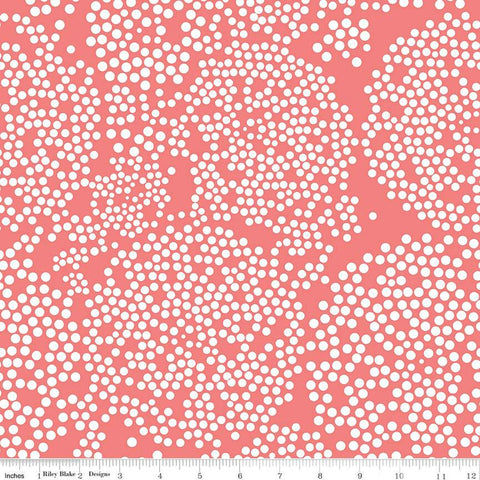 Day in the Life Dots C13663 Lipstick - Riley Blake Designs - White Dots Dot Dotted - Quilting Cotton Fabric