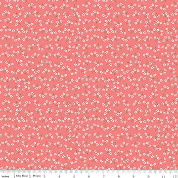 Day in the Life Blossoms C13665 Lipstick - Riley Blake Designs - Floral White Flowers - Quilting Cotton Fabric