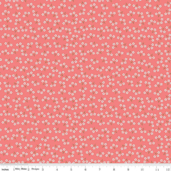 Day in the Life Blossoms C13665 Lipstick - Riley Blake Designs - Floral White Flowers - Quilting Cotton Fabric