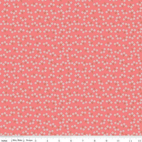 Day in the Life Blossoms C13665 Lipstick - Riley Blake Designs - Floral White Flowers - Quilting Cotton Fabric