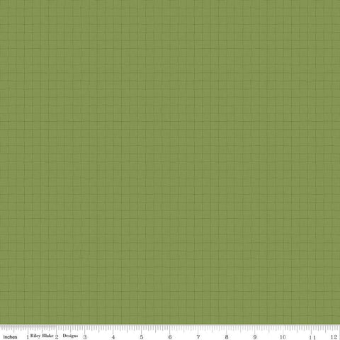 24" End of Bolt - CLEARANCE Day in the Life Grid C13666 Basil by Riley Blake  - Irregular Lines - Quilting Cotton