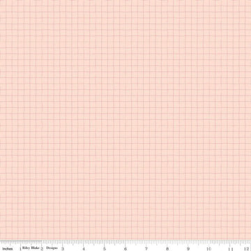 SALE Day in the Life Grid C13666 Blush - Riley Blake Designs - Irregular Lines - Quilting Cotton Fabric