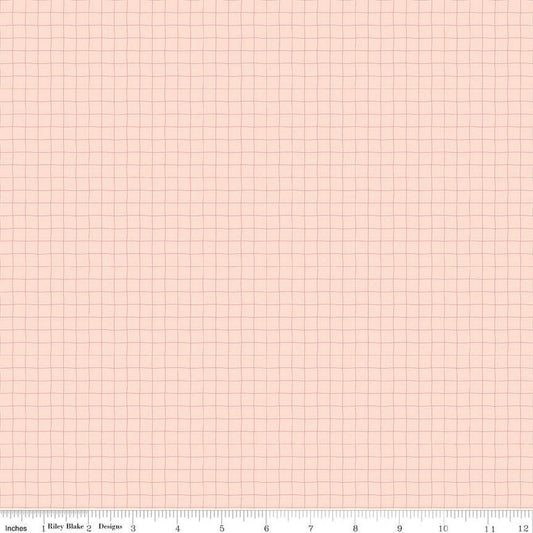 SALE Day in the Life Grid C13666 Blush - Riley Blake Designs - Irregular Lines - Quilting Cotton Fabric