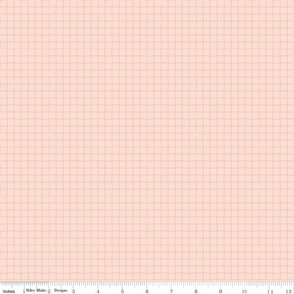 Day in the Life Grid C13666 Blush - Riley Blake Designs - Irregular Lines - Quilting Cotton Fabric