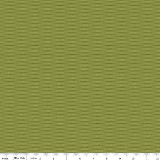 9" End of Bolt Piece - CLEARANCE POParazzi C805 Olive by Riley Blake  - Geometric Tiny Squares Tone-on-Tone - Quilting Cotton