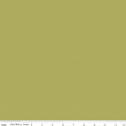 14" End of Bolt Piece - CLEARANCE POParazzi C805 Moss - Riley Blake Designs - Geometric Tiny Squares Tone-on-Tone - Quilting Cotton Fabric