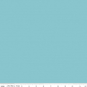 Fat Quarter End of Bolt - SALE POParazzi C805 Aqua - Riley Blake Designs - Geometric Tiny Squares Tone-on-Tone - Quilting Cotton Fabric