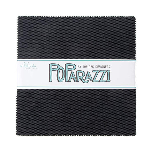 SALE POParazzi Black Layer Cake 10" Stacker Bundle - Riley Blake Designs - 42-Piece Precut  - Squares - Quilting Cotton Fabric