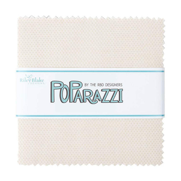 SALE POParazzi Cream Charm Pack 5" Stacker Bundle - Riley Blake Designs - 42 piece Precut Pre cut - Tiny Squares - Quilting Cotton Fabric
