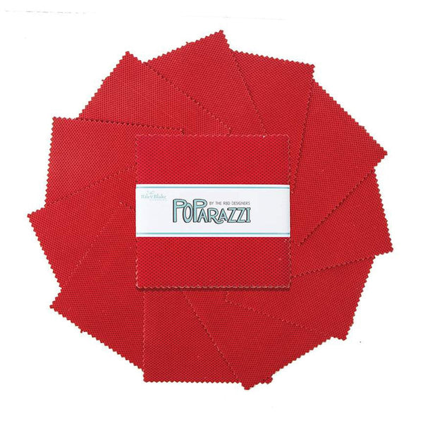 SALE POParazzi Red Charm Pack 5" Stacker Bundle - Riley Blake Designs - 42 piece Precut Pre cut - Tiny Squares - Quilting Cotton Fabric