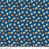 Pets Goldfish C13655 Navy - Riley Blake Designs - Children's Fish Dots - Quilting Cotton Fabric