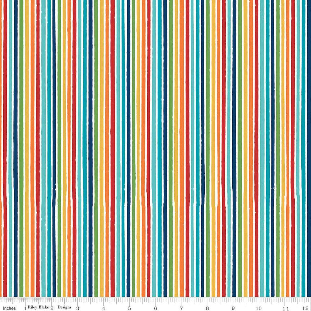 Pets Stripes C13656 Multi - Riley Blake Designs - Children's Stripe Striped  - Quilting Cotton Fabric