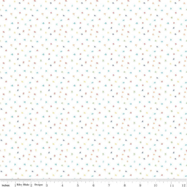 CLEARANCE Pets Stars C13657 White by Riley Blake Designs - Children's Star - Quilting Cotton Fabric