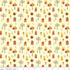 SALE Fall's in Town Village C13512 Cream by Riley Blake Designs - Thanksgiving Autumn Houses Trees Leaves Flowers - Quilting Cotton Fabric