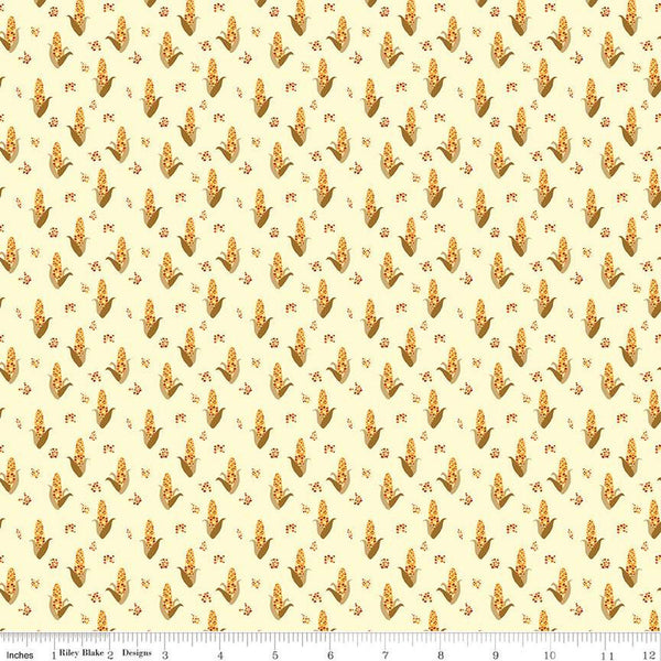 Fall's in Town Corn C13514 Cream by Riley Blake Designs - Thanksgiving Autumn Corn on the Cob - Quilting Cotton Fabric