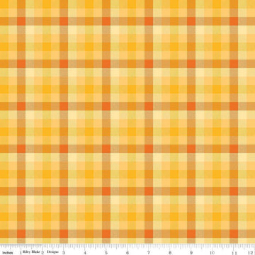 SALE Fall's in Town Checked C13516 Gold - Riley Blake Designs - Thanksgiving Autumn 5/8" Checks Check - Quilting Cotton Fabric