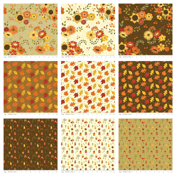 SALE Fall's in Town 2.5 Inch Rolie Polie Jelly Roll 40 pieces - Riley Blake Designs - Precut Pre cut Bundle Quilting Cotton Fabric