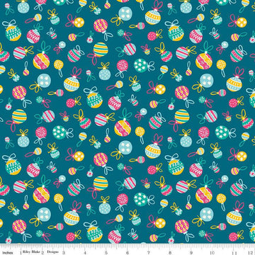 SALE Deck the Halls Tumbling Baubles A 01666882A - Riley Blake Designs - Christmas Ornaments -  Liberty Fabrics  - Quilting Cotton Fabric