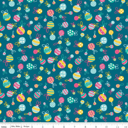 SALE Deck the Halls Tumbling Baubles A 01666882A - Riley Blake Designs - Christmas Ornaments -  Liberty Fabrics  - Quilting Cotton Fabric