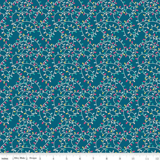 Fat Quarter End of Bolt SALE Deck the Halls Tangled Up A 01666888A - Riley Blake  - Christmas Lights -  Liberty Fabrics  - Quilting Cotton