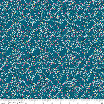 Fat Quarter End of Bolt SALE Deck the Halls Tangled Up A 01666888A - Riley Blake  - Christmas Lights -  Liberty Fabrics  - Quilting Cotton