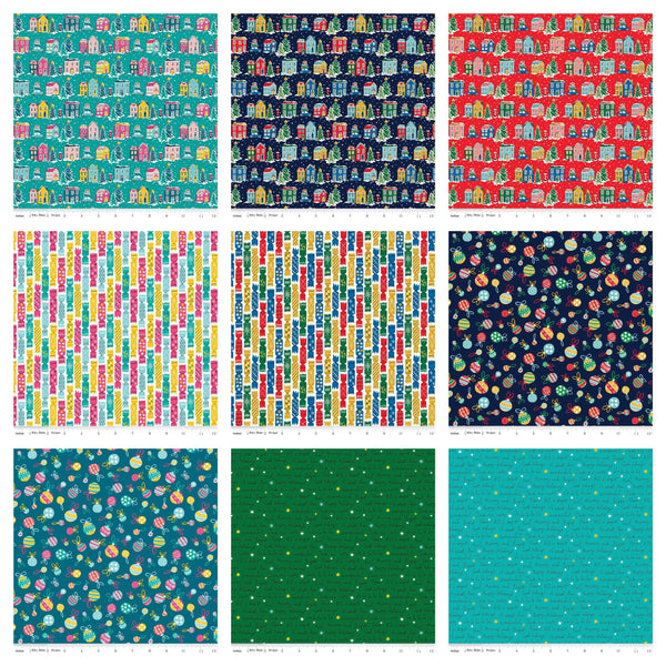 SALE Deck the Halls Fat Quarter Bundle 20 pieces - Riley Blake Designs - Pre cut Precut - Liberty Fabrics Christmas - Quilting Cotton Fabric