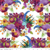 19" End of Bolt Piece - SALE Floralicious Main C13480 White - Riley Blake Designs - Floral Flowers - Quilting Cotton Fabric