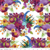 19" End of Bolt Piece - SALE Floralicious Main C13480 White - Riley Blake Designs - Floral Flowers - Quilting Cotton Fabric