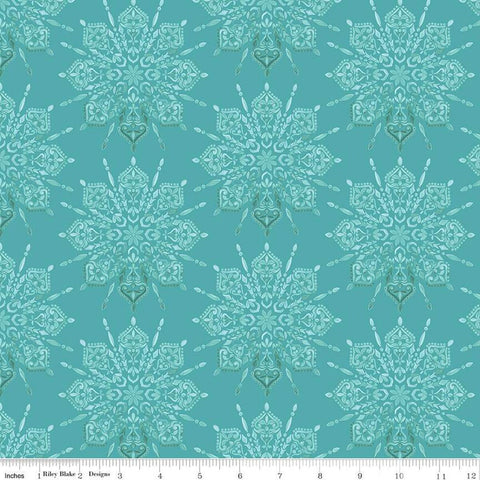 Floralicious Medallion C13481 Turquoise - Riley Blake Designs - Tone-on-Tone Medallions - Quilting Cotton Fabric