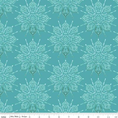 SALE Floralicious Medallion C13481 Turquoise - Riley Blake Designs - Tone-on-Tone Medallions - Quilting Cotton Fabric