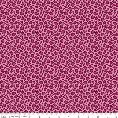 15" End of Bolt - Floralicious Cheetah C13484 Pink - Riley Blake Designs - Animal Print - Quilting Cotton Fabric