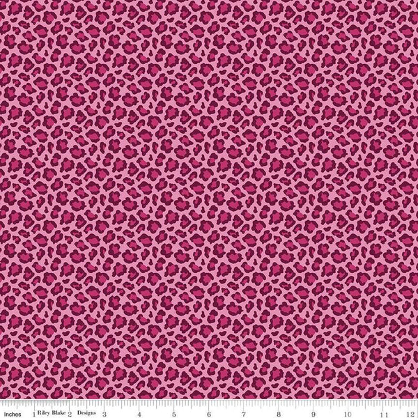 15" End of Bolt - Floralicious Cheetah C13484 Pink - Riley Blake Designs - Animal Print - Quilting Cotton Fabric