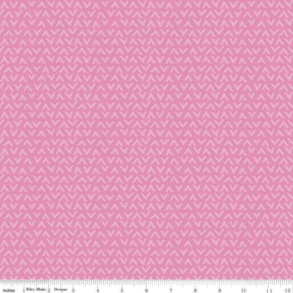 Floralicious Tonal C13485 Pink - Riley Blake Designs - Tone-on-Tone Chevrons - Quilting Cotton Fabric