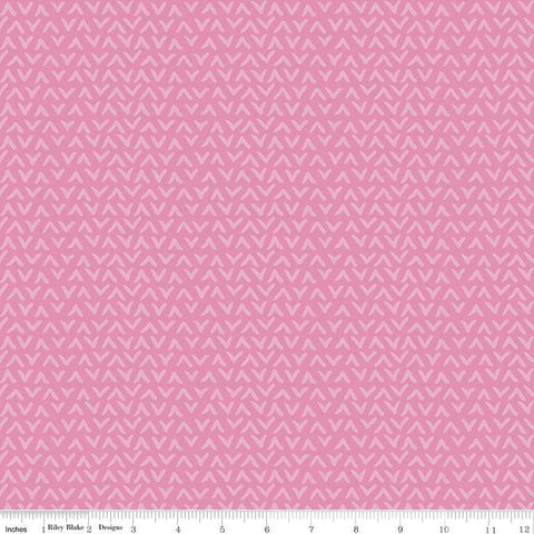 24" End of Bolt - Floralicious Tonal C13485 Pink - Riley Blake Designs - Tone-on-Tone Chevrons - Quilting Cotton Fabric