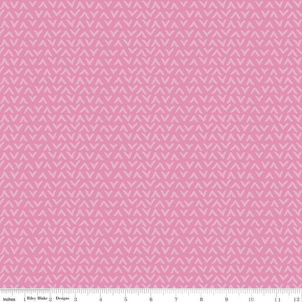 Floralicious Tonal C13485 Pink - Riley Blake Designs - Tone-on-Tone Chevrons - Quilting Cotton Fabric