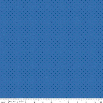 22" End of Bolt - SALE Colors of Kindness Dots C13682 Blue - Riley Blake - Crayola Polka Dot - Quilting Cotton Fabric - Licensed Product