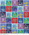 SALE Colors of Kindness Cards CD13684 Multi - Riley Blake - DIGITALLY PRINTED Crayola Crayons - Quilting Cotton Fabric - Licensed Product