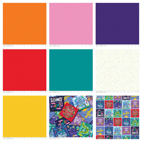 SALE Colors of Kindness Fat Quarter Bundle 18 pieces - Riley Blake Designs - Pre Cut Precut - Crayola - Quilting Cotton Fabric