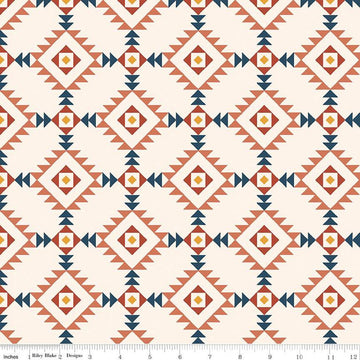 SALE Santa Fe Triangles C13381 Cream - Riley Blake Designs - Geometric Southwest Southwestern - Quilting Cotton Fabric