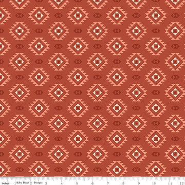 Santa Fe Motifs C13383 Rust - Riley Blake Designs - Geometric Southwest Southwestern - Quilting Cotton Fabric