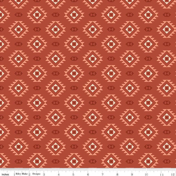 Santa Fe Motifs C13383 Rust - Riley Blake Designs - Geometric Southwest Southwestern - Quilting Cotton Fabric