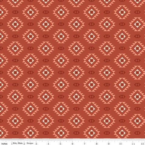 Santa Fe Motifs C13383 Rust - Riley Blake Designs - Geometric Southwest Southwestern - Quilting Cotton Fabric