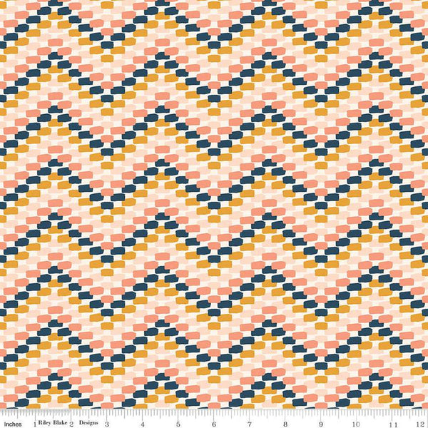 SALE Santa Fe Chevron C13384 Cream - Riley Blake Designs - Brush Strokes Southwest Southwestern - Quilting Cotton Fabric