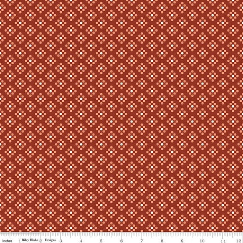 SALE Santa Fe Squares C13387 Rust - Riley Blake Designs - Geometric Diagonal Grid Southwest Southwestern - Quilting Cotton Fabric