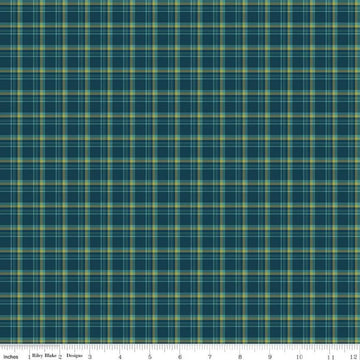 10" End of Bolt - Arrival of Winter Plaid C13524 Navy by Riley Blake Designs - Quilting Cotton Fabric