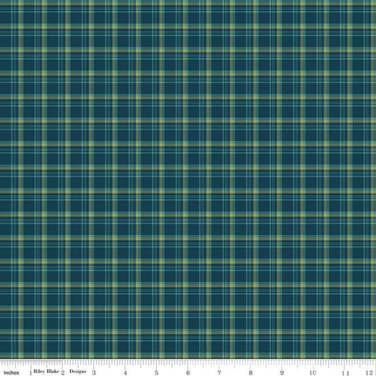 10" End of Bolt - Arrival of Winter Plaid C13524 Navy by Riley Blake Designs - Quilting Cotton Fabric